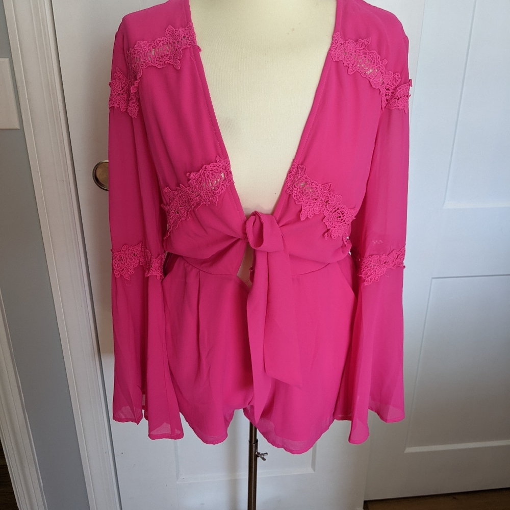 Bright pink romper